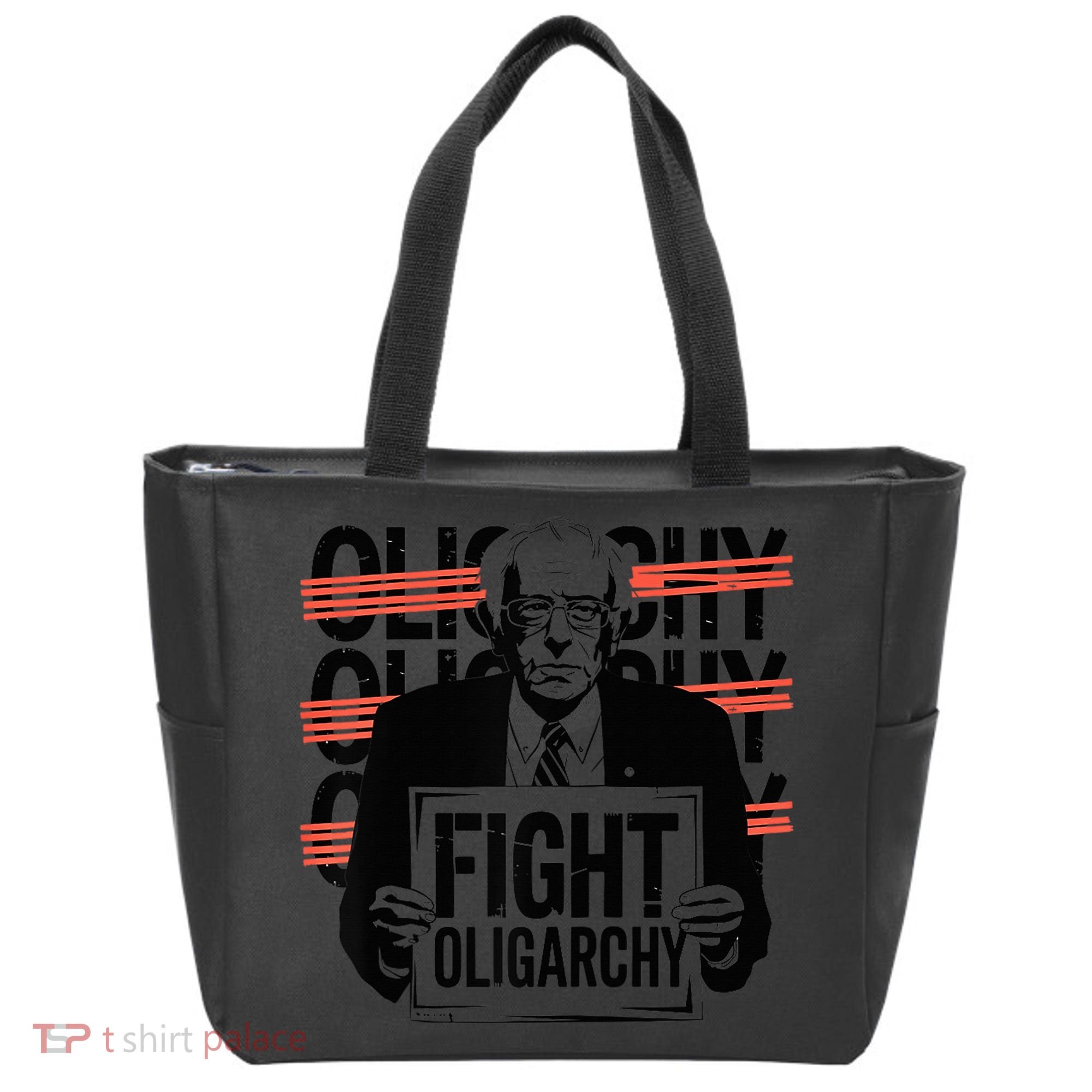 Bernie Fight Oligarchy Raglan Baseball Tote Bag