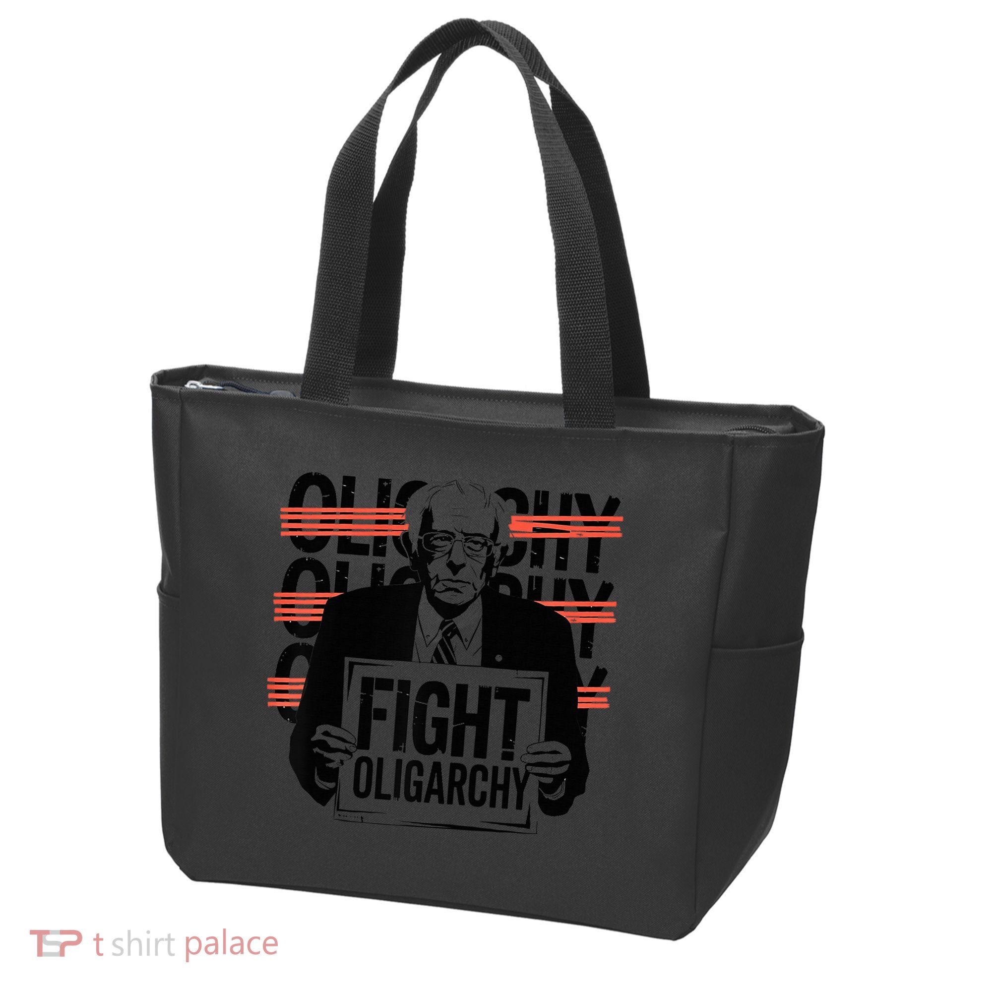 Bernie Fight Oligarchy Raglan Baseball Tote Bag