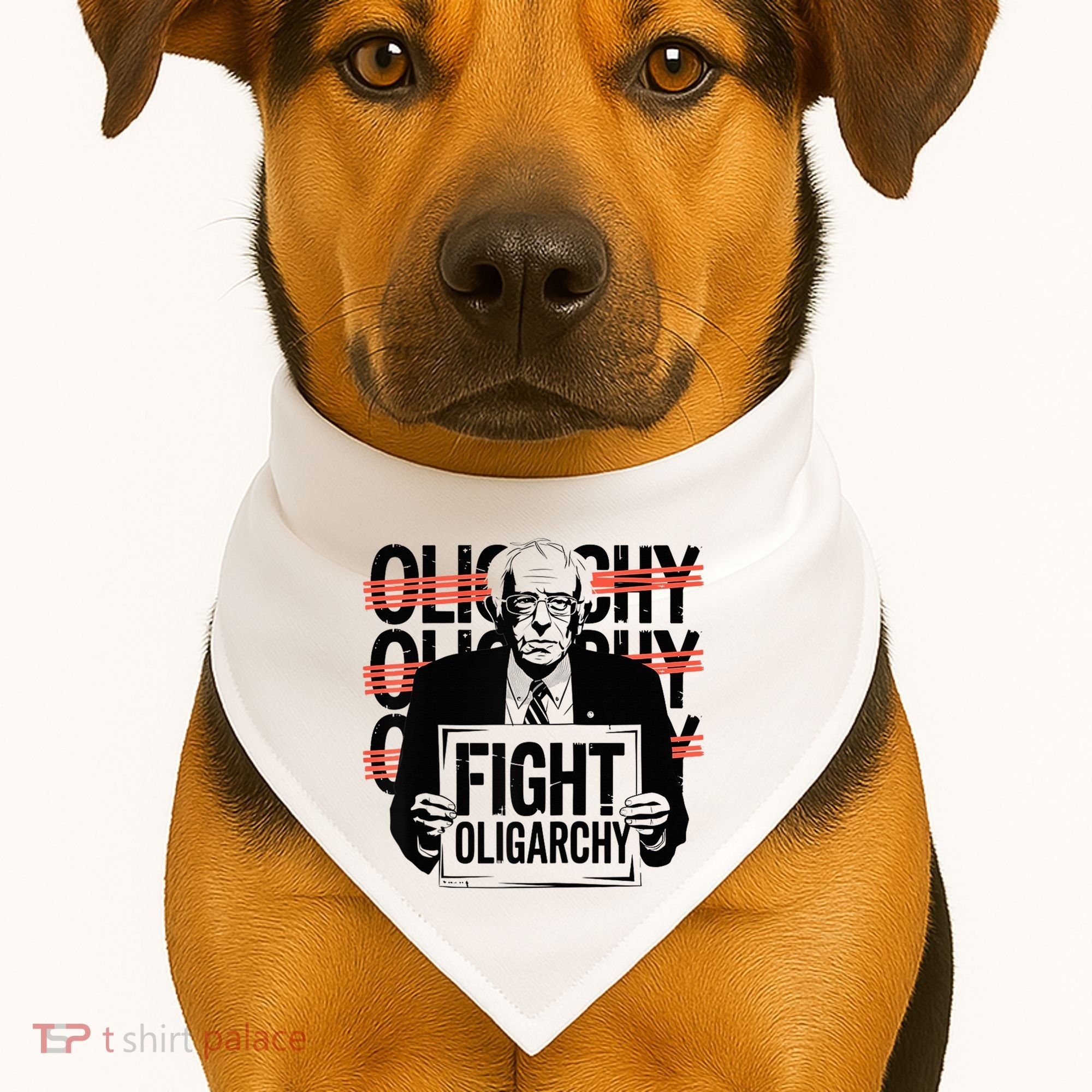 Bernie Fight Oligarchy Raglan Baseball USA-Made Doggie Bandana
