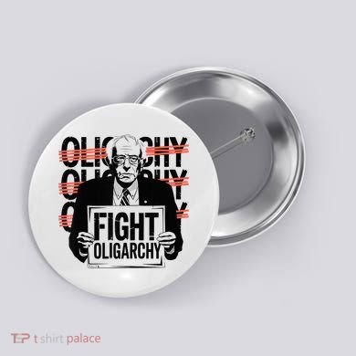 Bernie Fight Oligarchy Raglan Baseball Button
