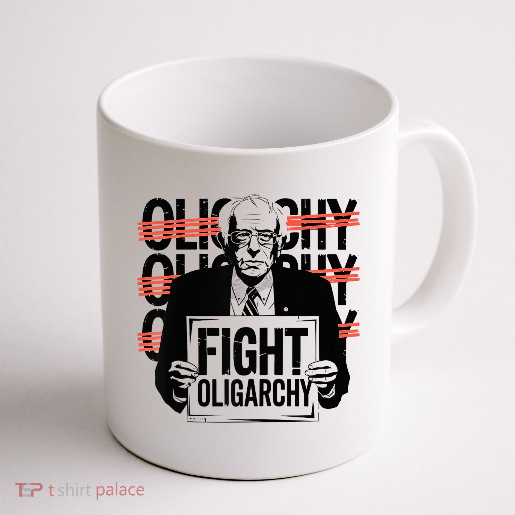 Bernie Fight Oligarchy Raglan Baseball Coffee Mug
