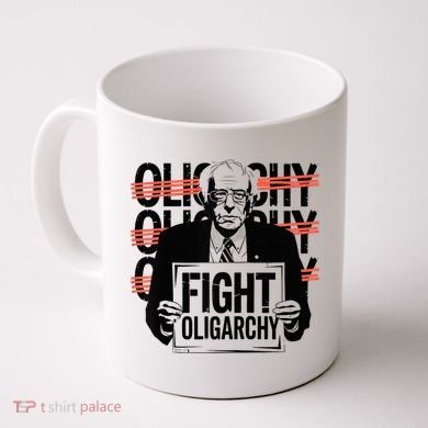 Bernie Fight Oligarchy Raglan Baseball Coffee Mug