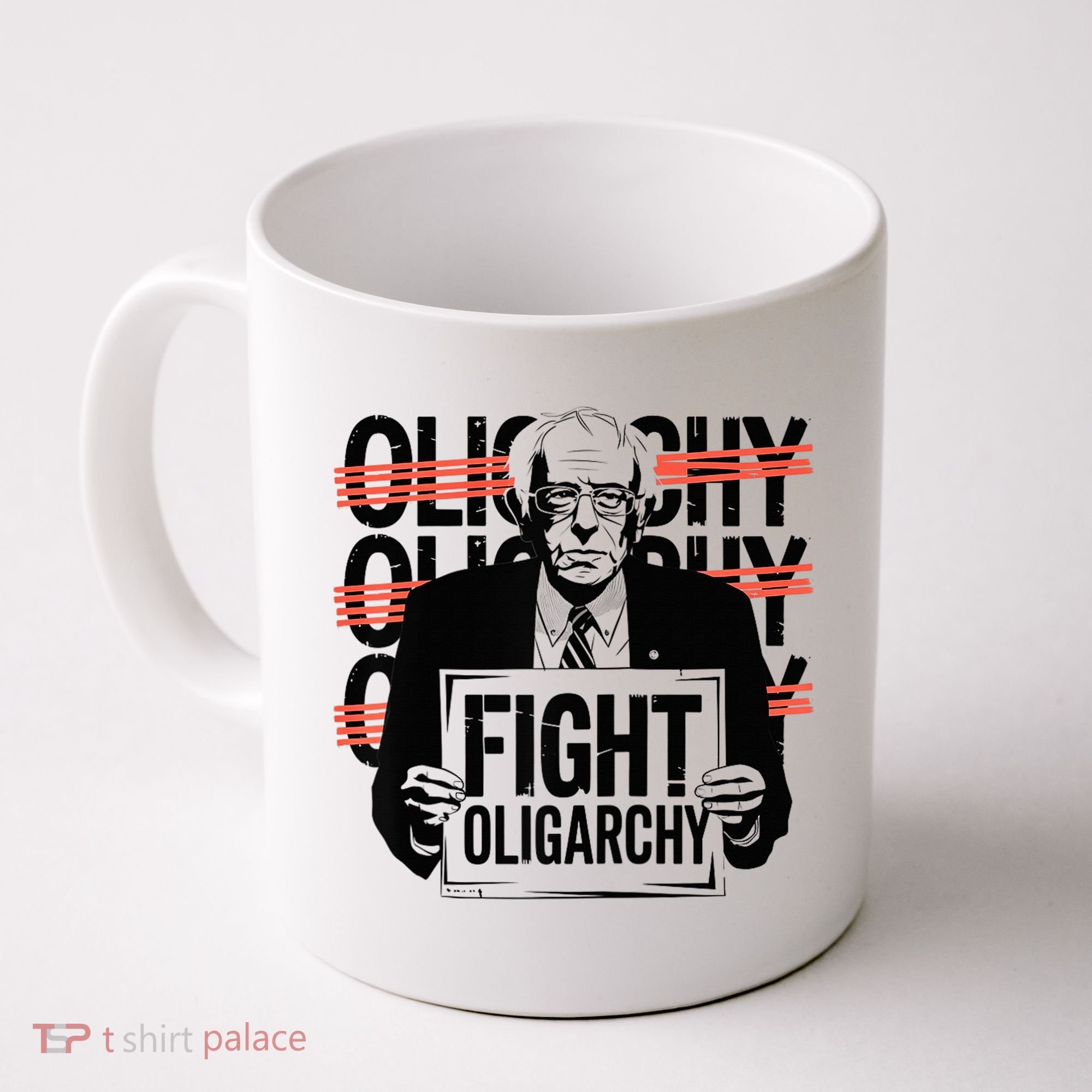 Bernie Fight Oligarchy Raglan Baseball Coffee Mug