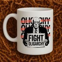 Bernie Fight Oligarchy Raglan Baseball Coffee Mug thumb 2