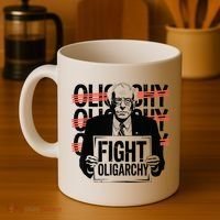 Bernie Fight Oligarchy Raglan Baseball Coffee Mug thumb 4