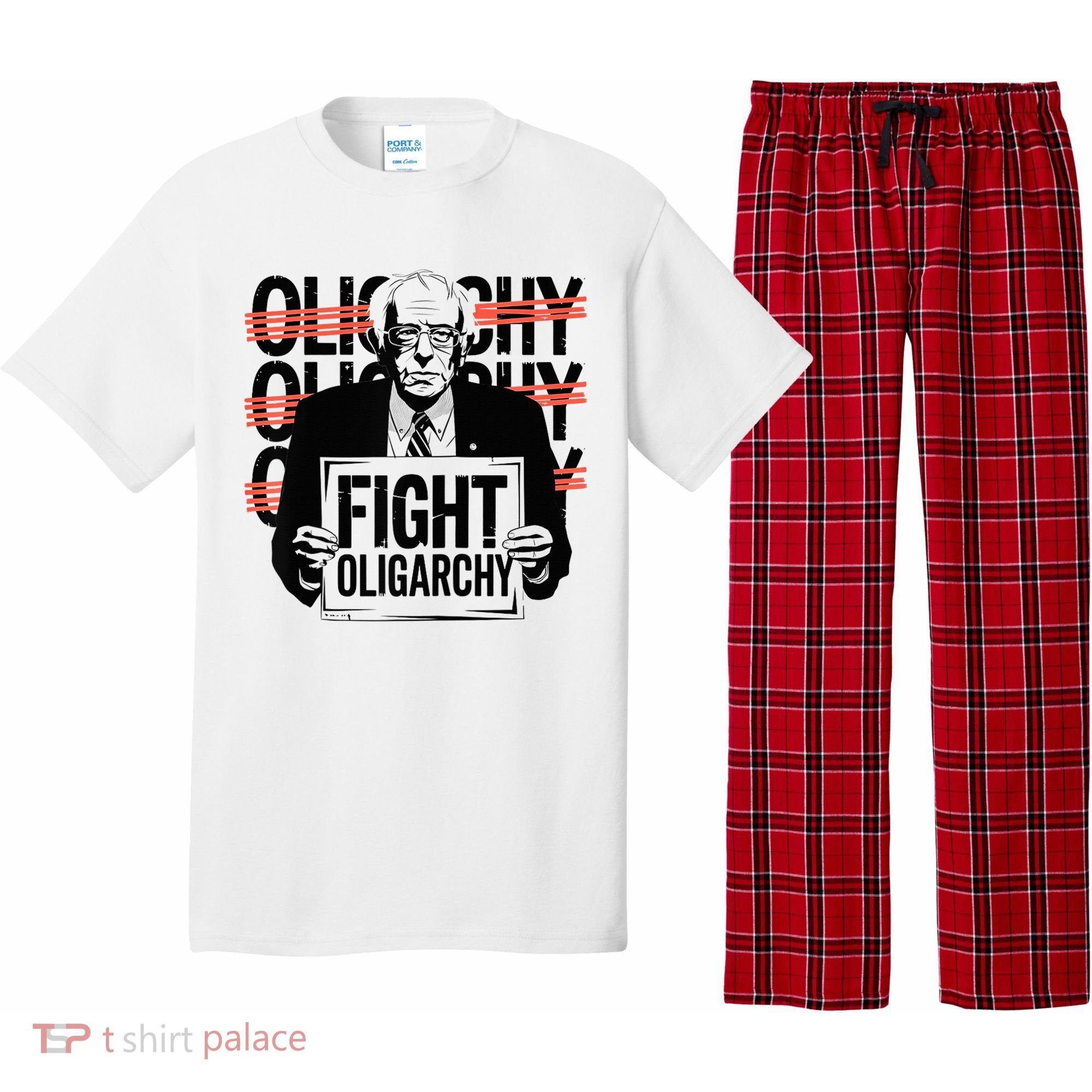 Bernie Fight Oligarchy Raglan Baseball Pajama Set