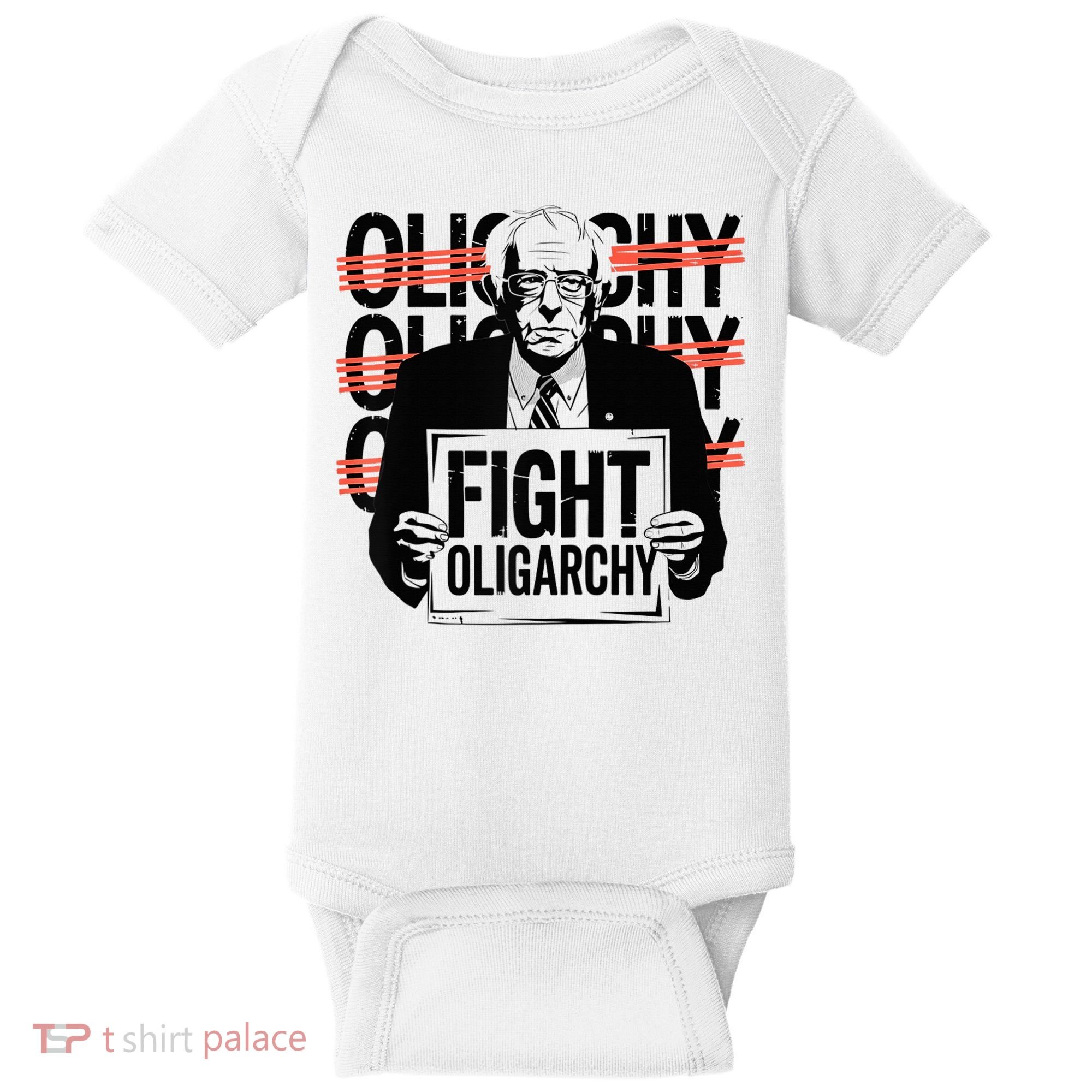 Bernie Fight Oligarchy Raglan Baseball Baby Bodysuit
