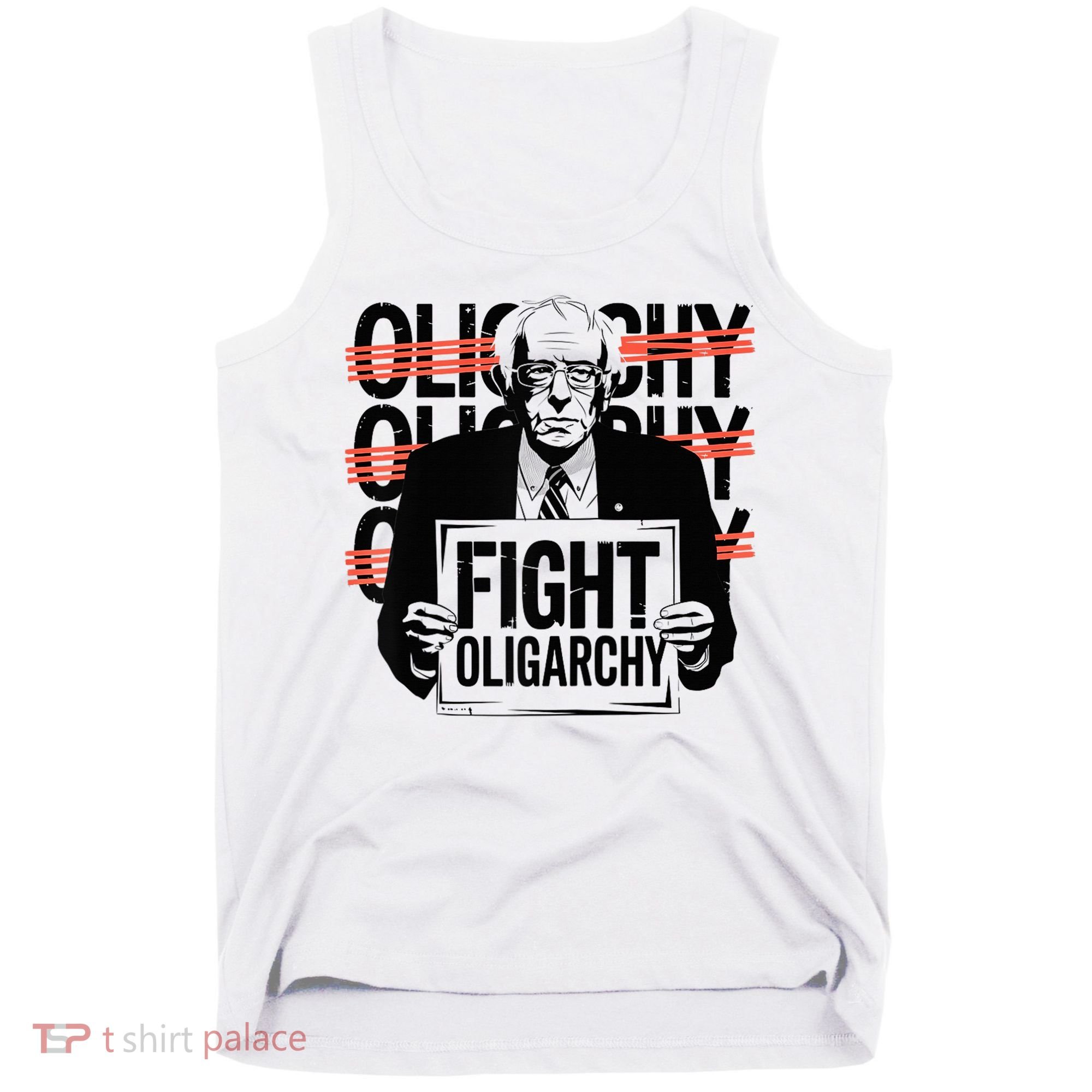 Bernie Fight Oligarchy Raglan Baseball Tank Top