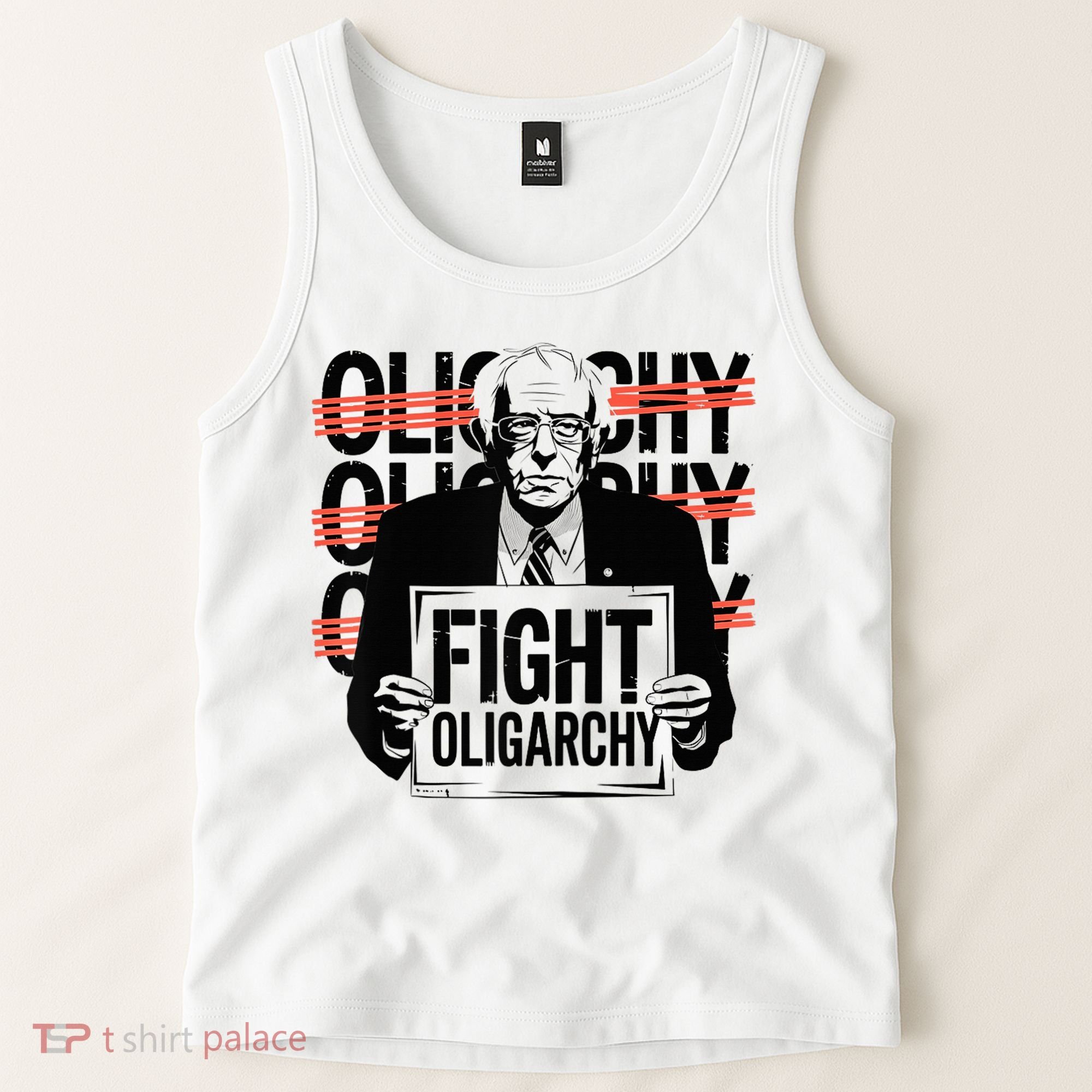 Bernie Fight Oligarchy Raglan Baseball Tank Top
