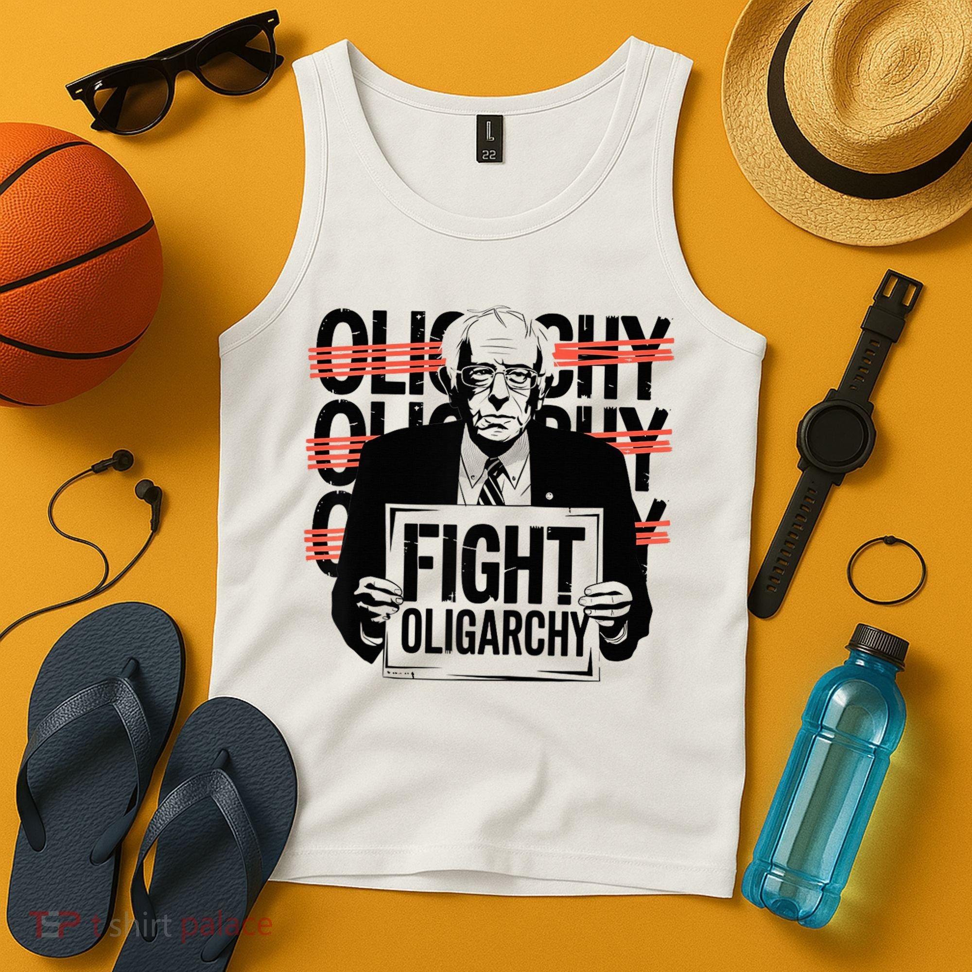 Bernie Fight Oligarchy Raglan Baseball Tank Top