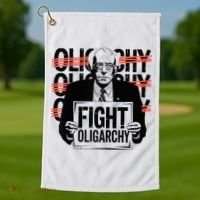 Bernie Fight Oligarchy Raglan Baseball Golf Towel thumb 1