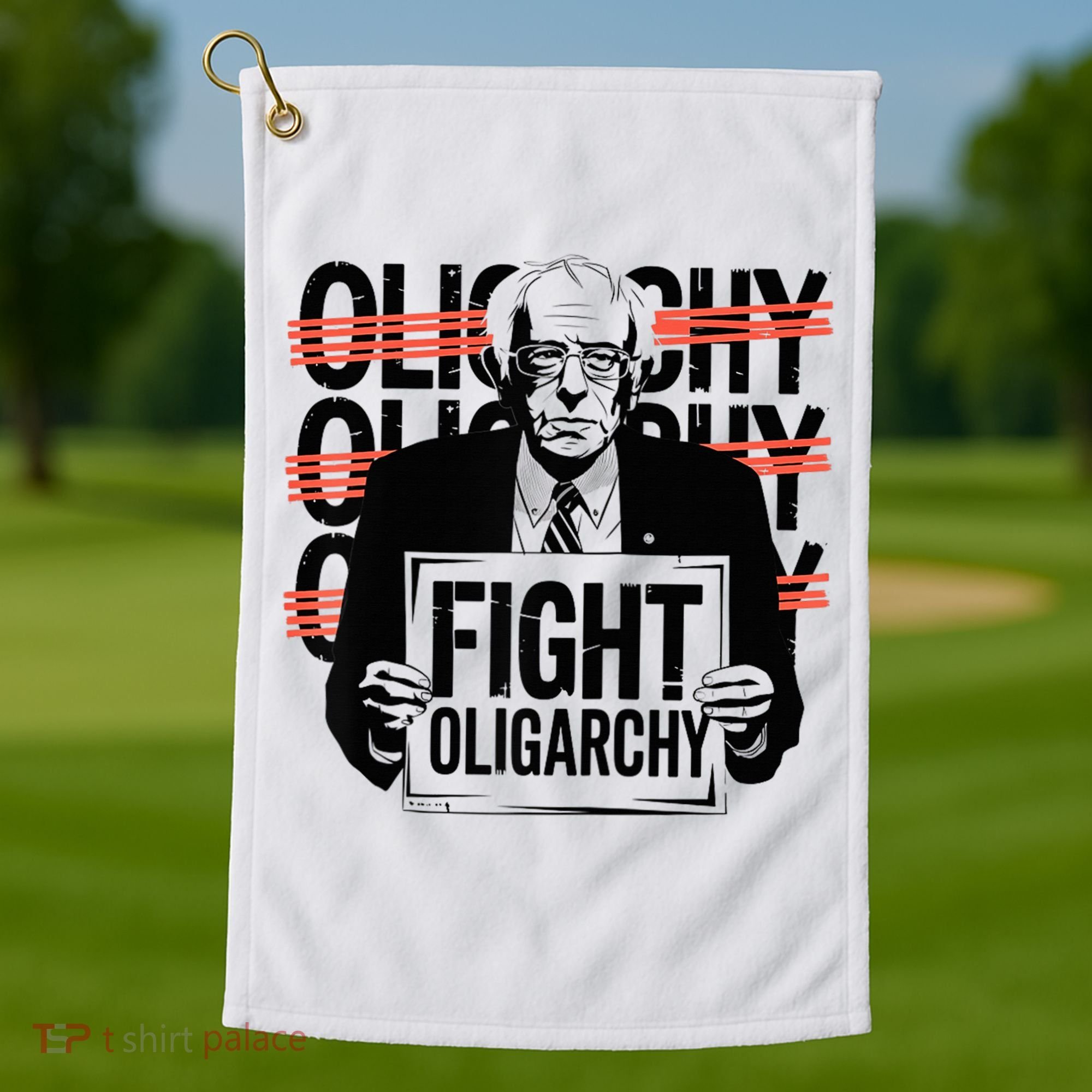 Bernie Fight Oligarchy Raglan Baseball Golf Towel