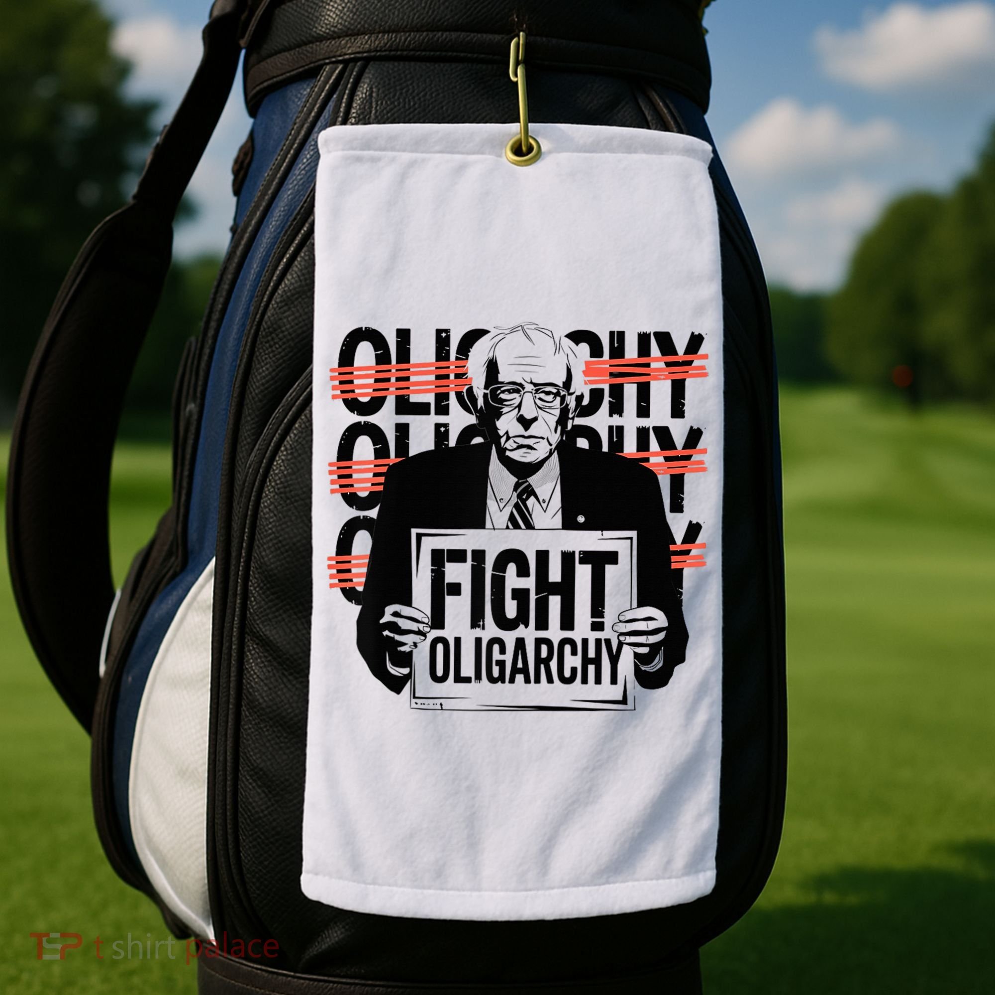 Bernie Fight Oligarchy Raglan Baseball Golf Towel