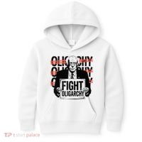 Bernie Fight Oligarchy Raglan Baseball Kids Hoodie thumb 0
