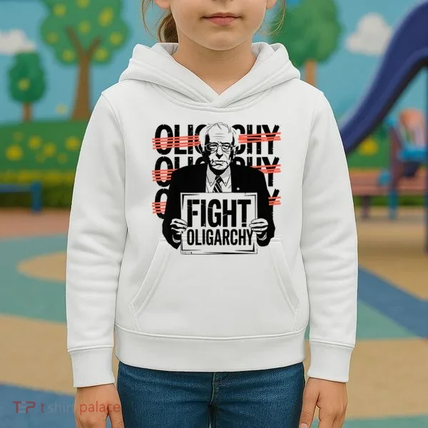 Bernie Fight Oligarchy Raglan Baseball Kids Hoodie