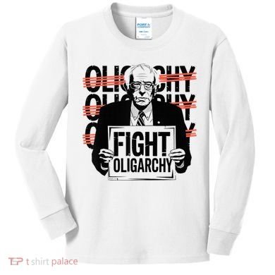 Bernie Fight Oligarchy Raglan Baseball Kids Long Sleeve Shirt