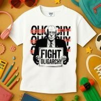 Bernie Fight Oligarchy Raglan Baseball Kids T-Shirt thumb 3