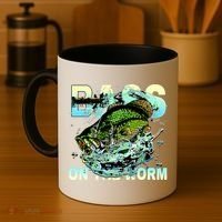 Bass Fishing On The Storm Coffee Mug thumb 4