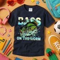 Bass Fishing On The Storm Kids T-Shirt thumb 3