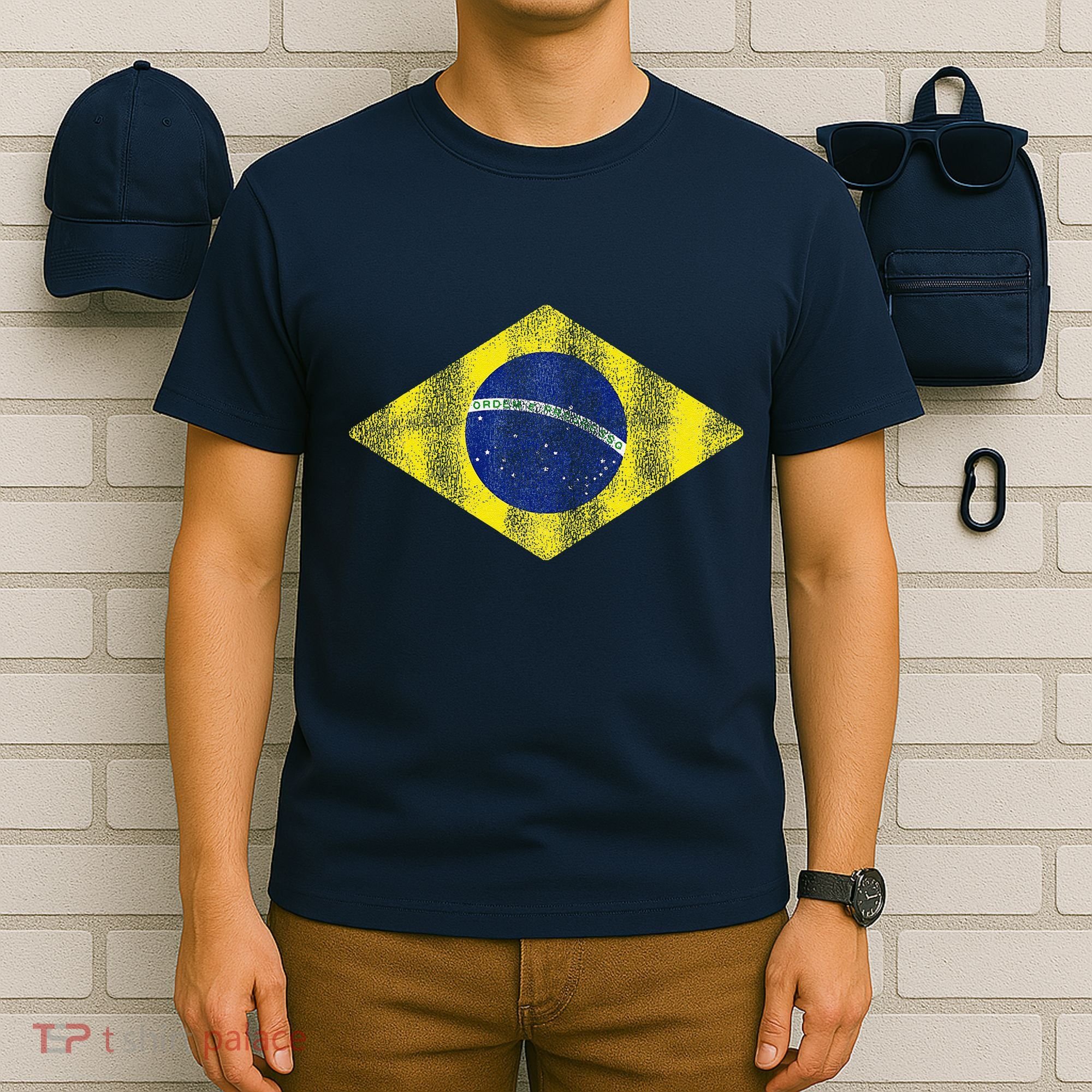 Brazilian Flag Of Brazil Vintage Br Souvenir T-Shirt