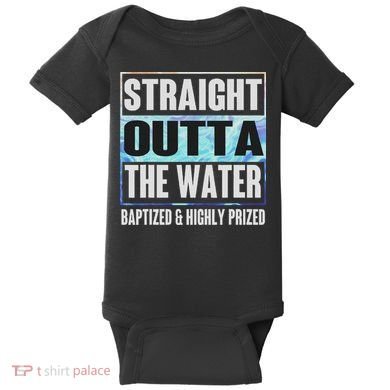 Baptism Funny Outta Water Gifts Idea Baby Bodysuit