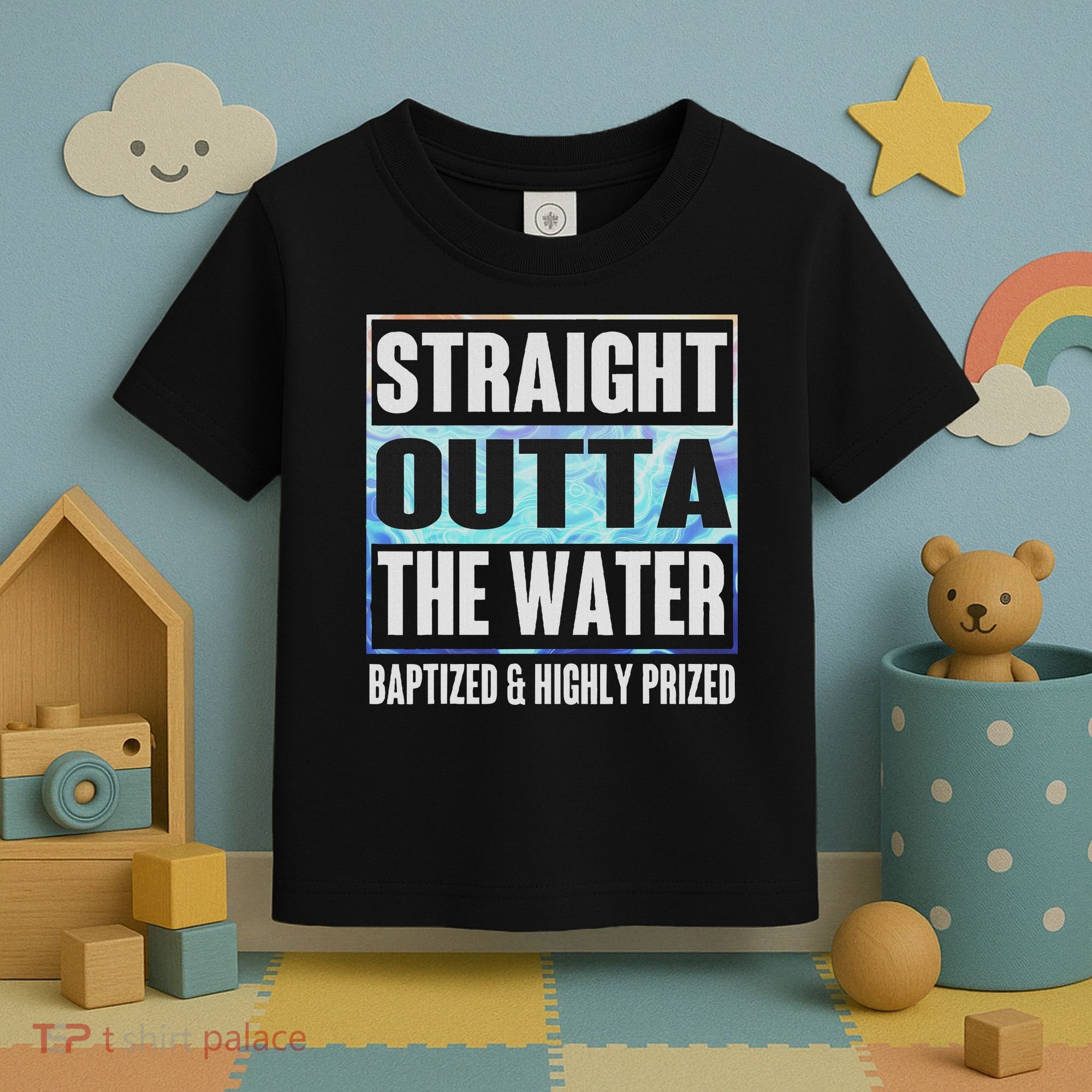 Baptism Funny Outta Water Gifts Idea Toddler T-Shirt