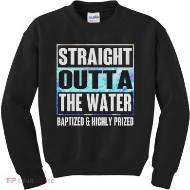 Baptism Funny Outta Water Gifts Idea Kids Sweatshirt