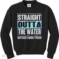 Baptism Funny Outta Water Gifts Idea Kids Sweatshirt thumb 0