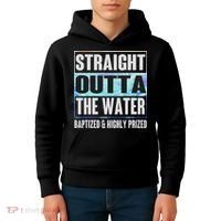 Baptism Funny Outta Water Gifts Idea Kids Hoodie thumb 4