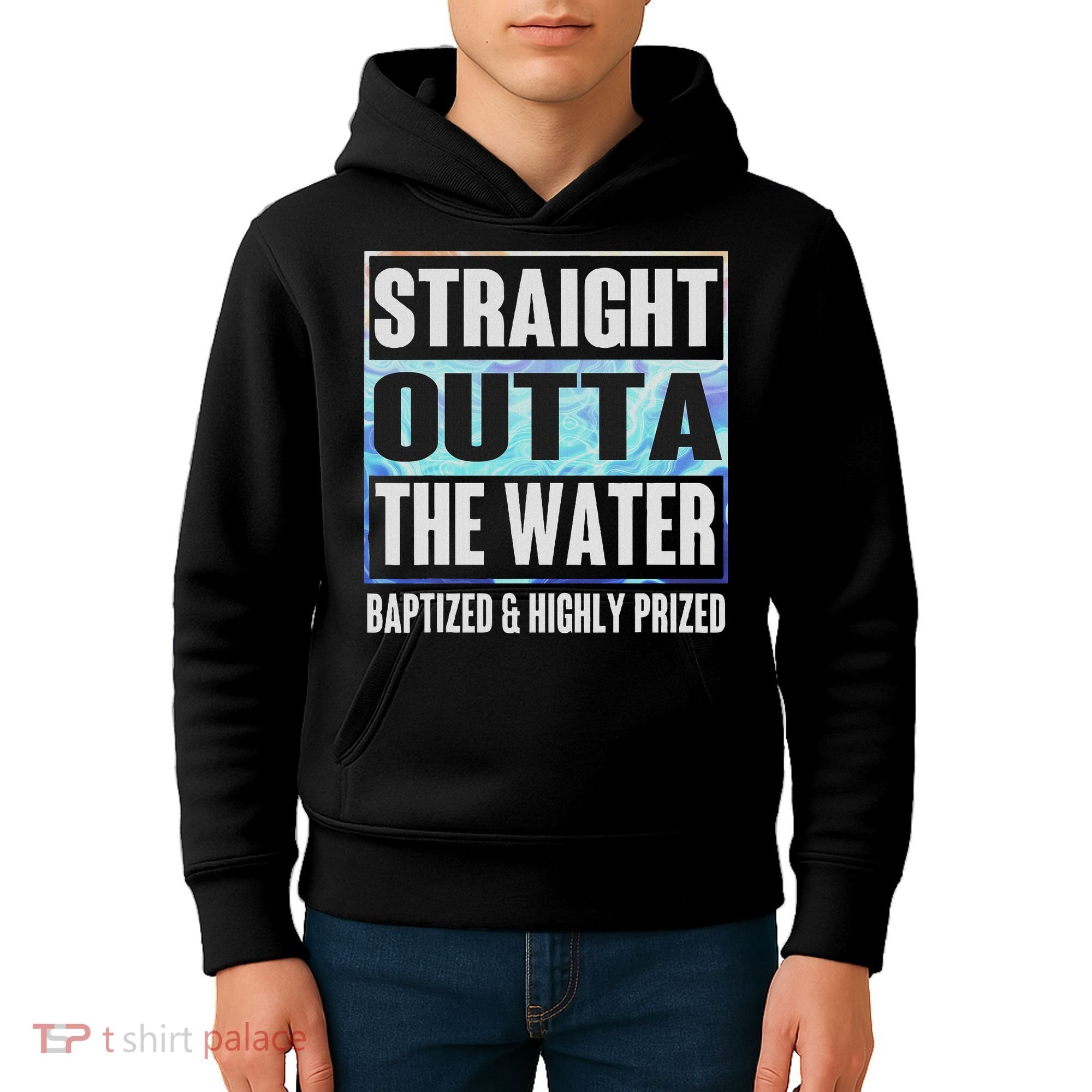 Baptism Funny Outta Water Gifts Idea Kids Hoodie