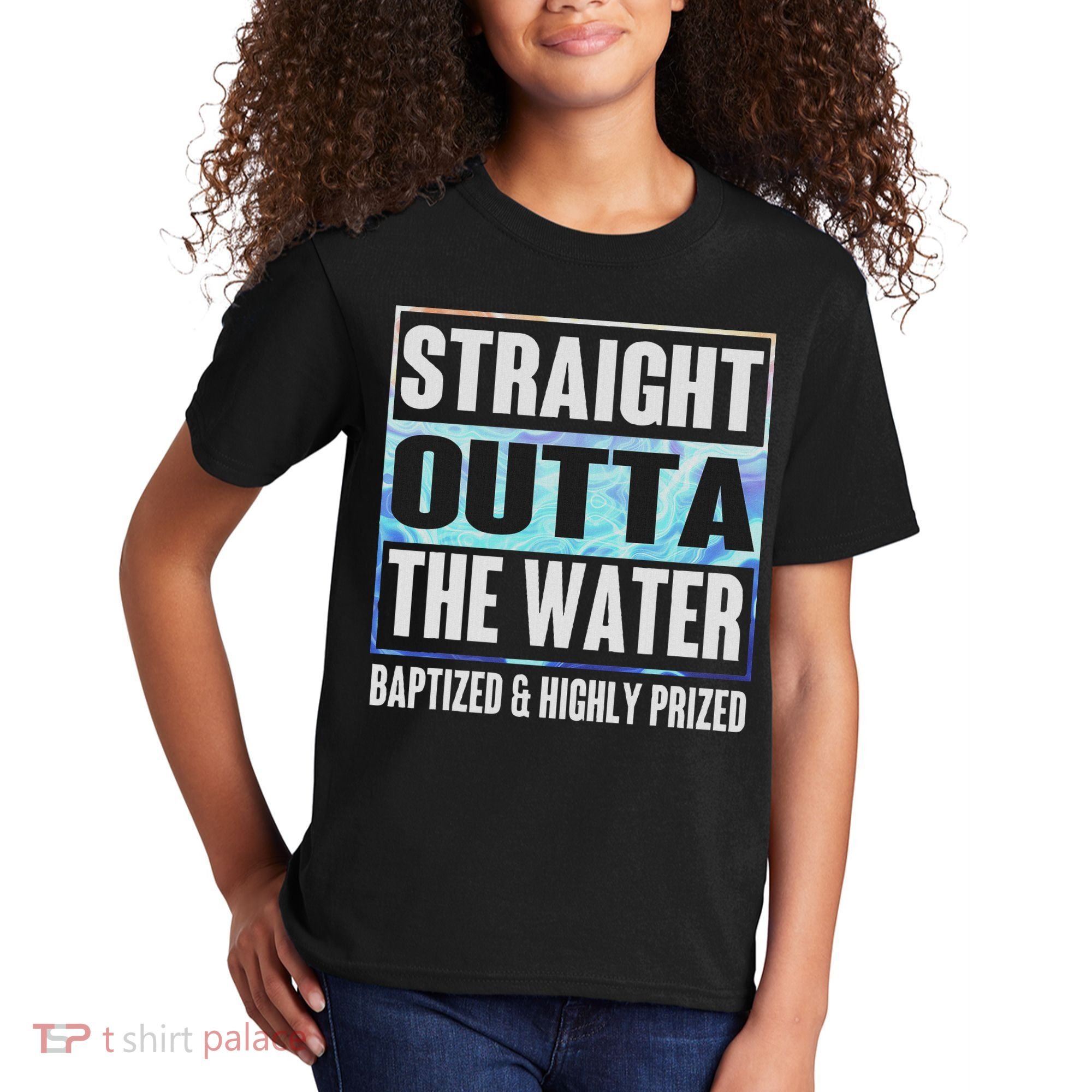 Baptism Funny Outta Water Gifts Idea Kids T-Shirt