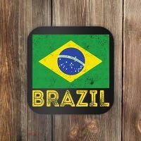 Brazil Flag Pride Graphic Apparel Ordem e Progresso Coaster thumb 0