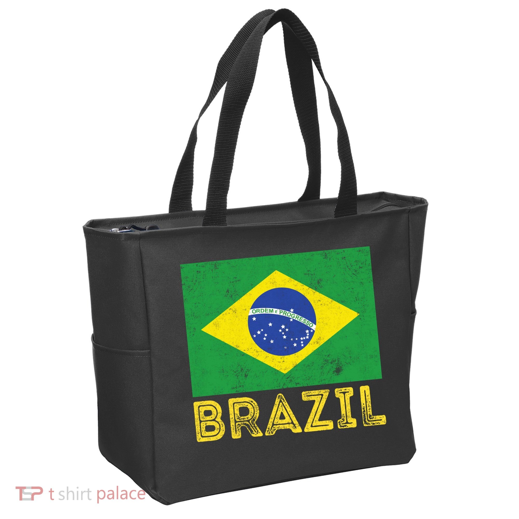 Brazil Flag Pride Graphic Apparel Ordem e Progresso Tote Bag