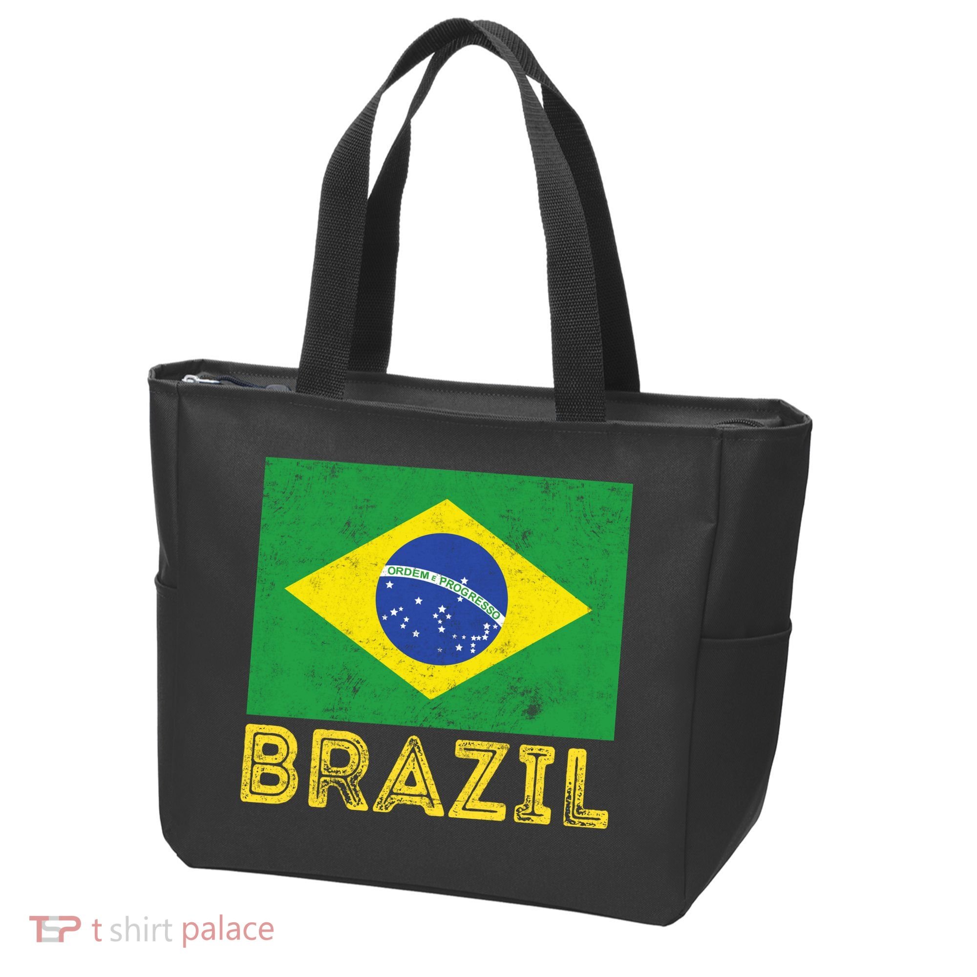 Brazil Flag Pride Graphic Apparel Ordem e Progresso Tote Bag