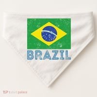 Brazil Flag Pride Graphic Apparel Ordem e Progresso USA-Made Doggie Bandana thumb 0