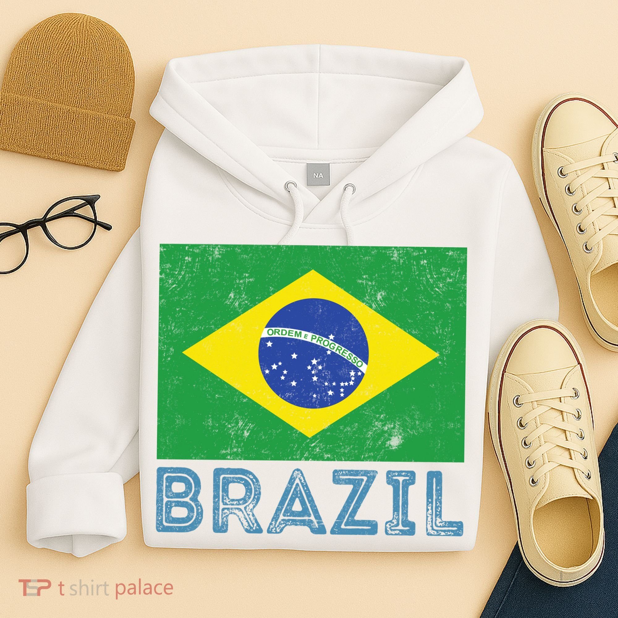 Brazil Flag Pride Graphic Apparel Ordem e Progresso Hoodie