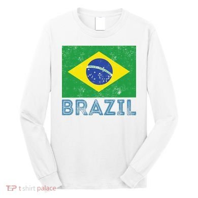 Brazil Flag Pride Graphic Apparel Ordem e Progresso Long Sleeve Shirt