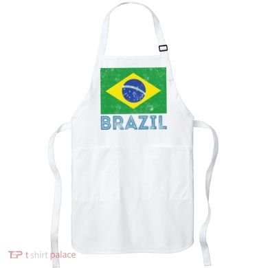 Brazil Flag Pride Graphic Apparel Ordem e Progresso Apron