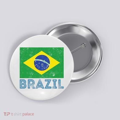 Brazil Flag Pride Graphic Apparel Ordem e Progresso Button