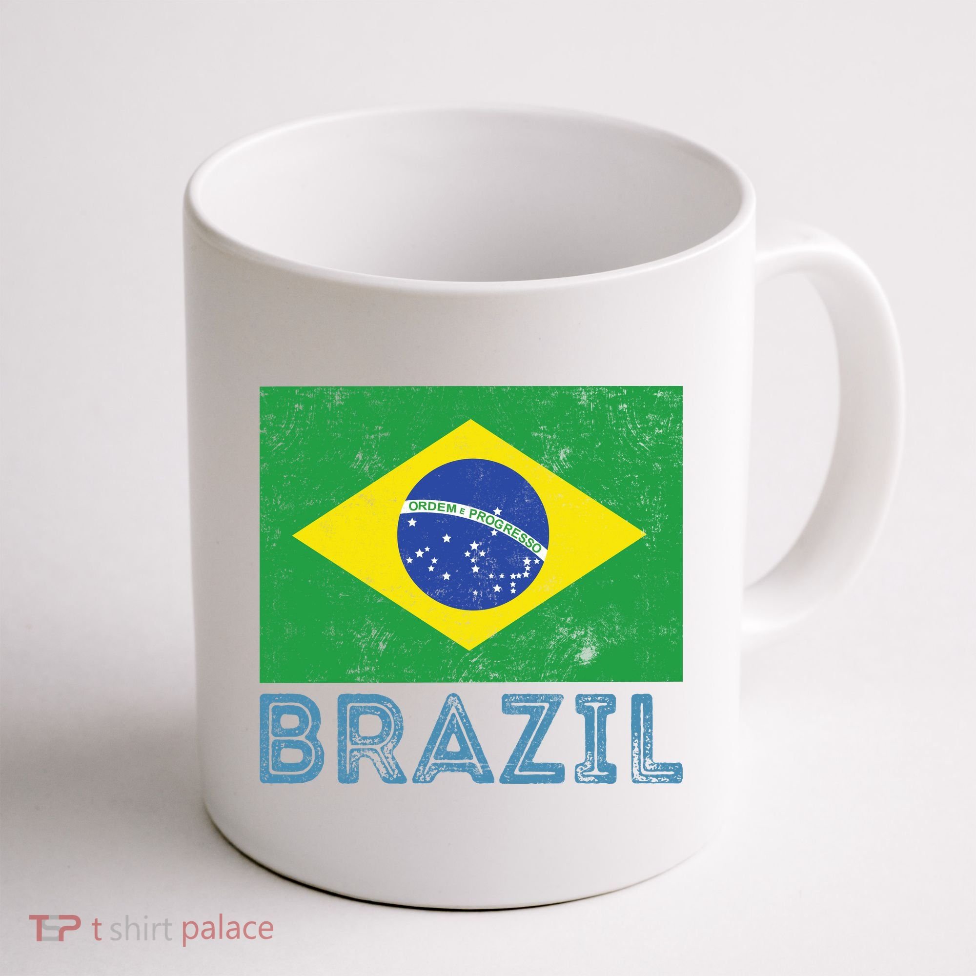 Brazil Flag Pride Graphic Apparel Ordem e Progresso Coffee Mug