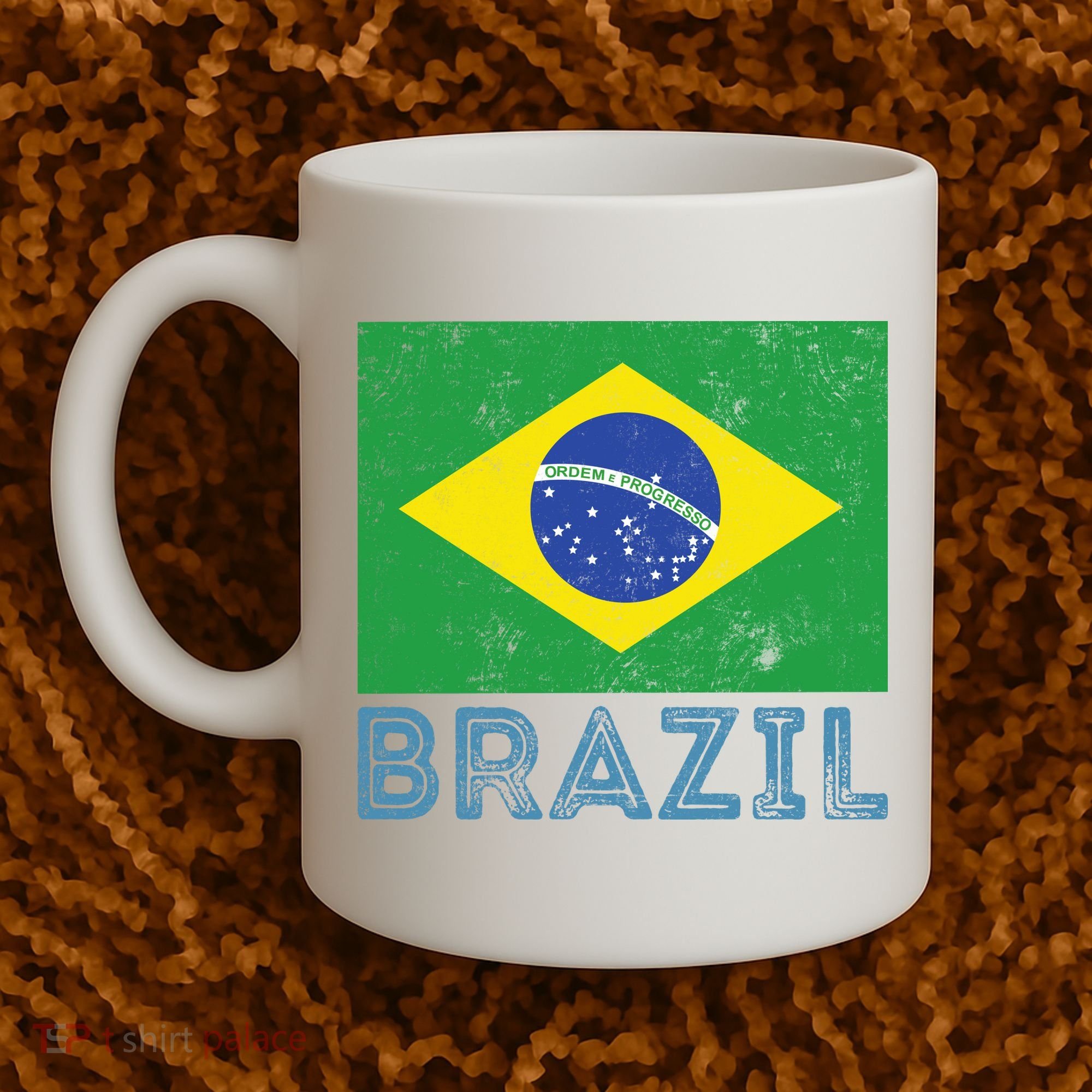Brazil Flag Pride Graphic Apparel Ordem e Progresso Coffee Mug