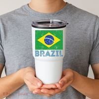 Brazil Flag Pride Graphic Apparel Ordem e Progresso Tumbler thumb 2