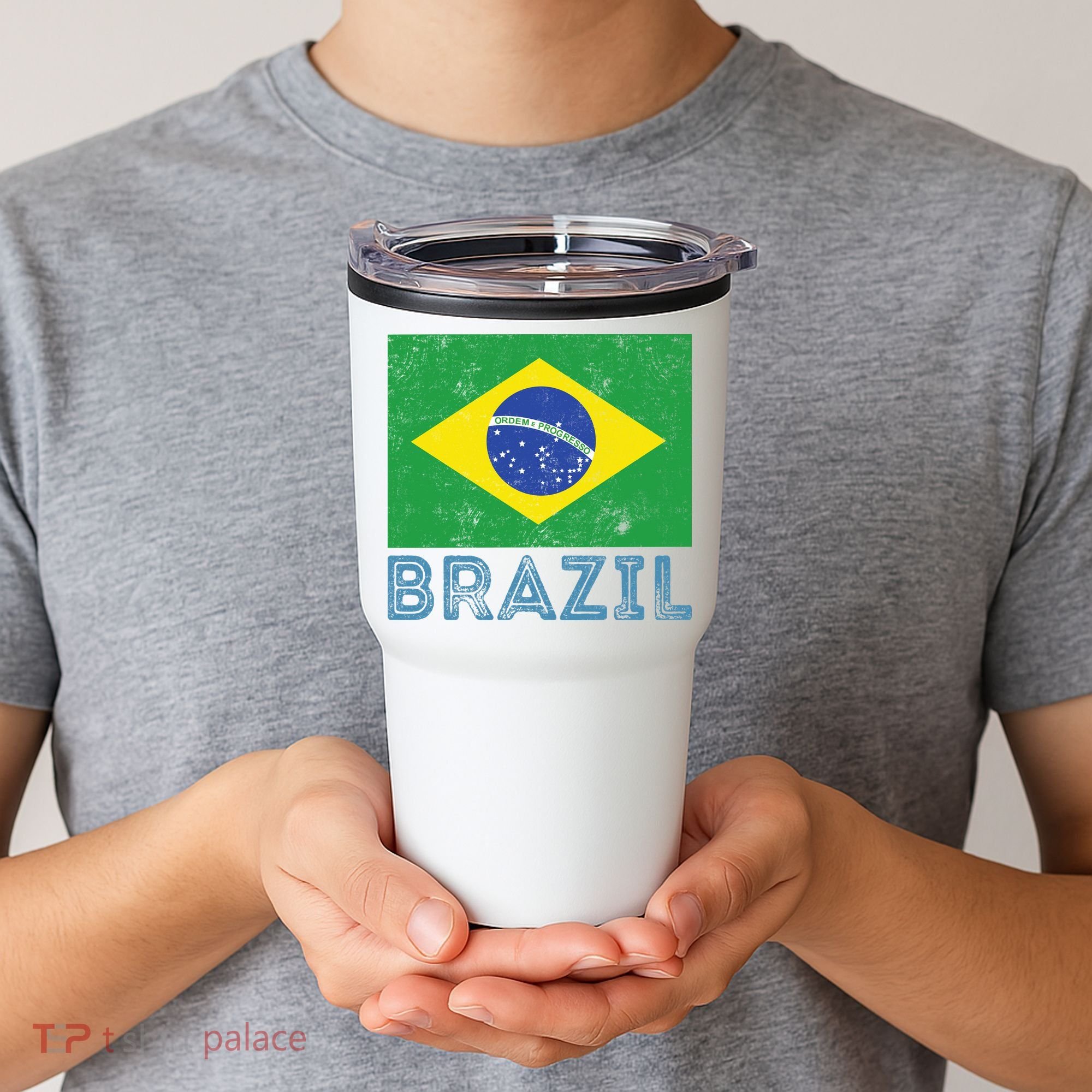 Brazil Flag Pride Graphic Apparel Ordem e Progresso Tumbler