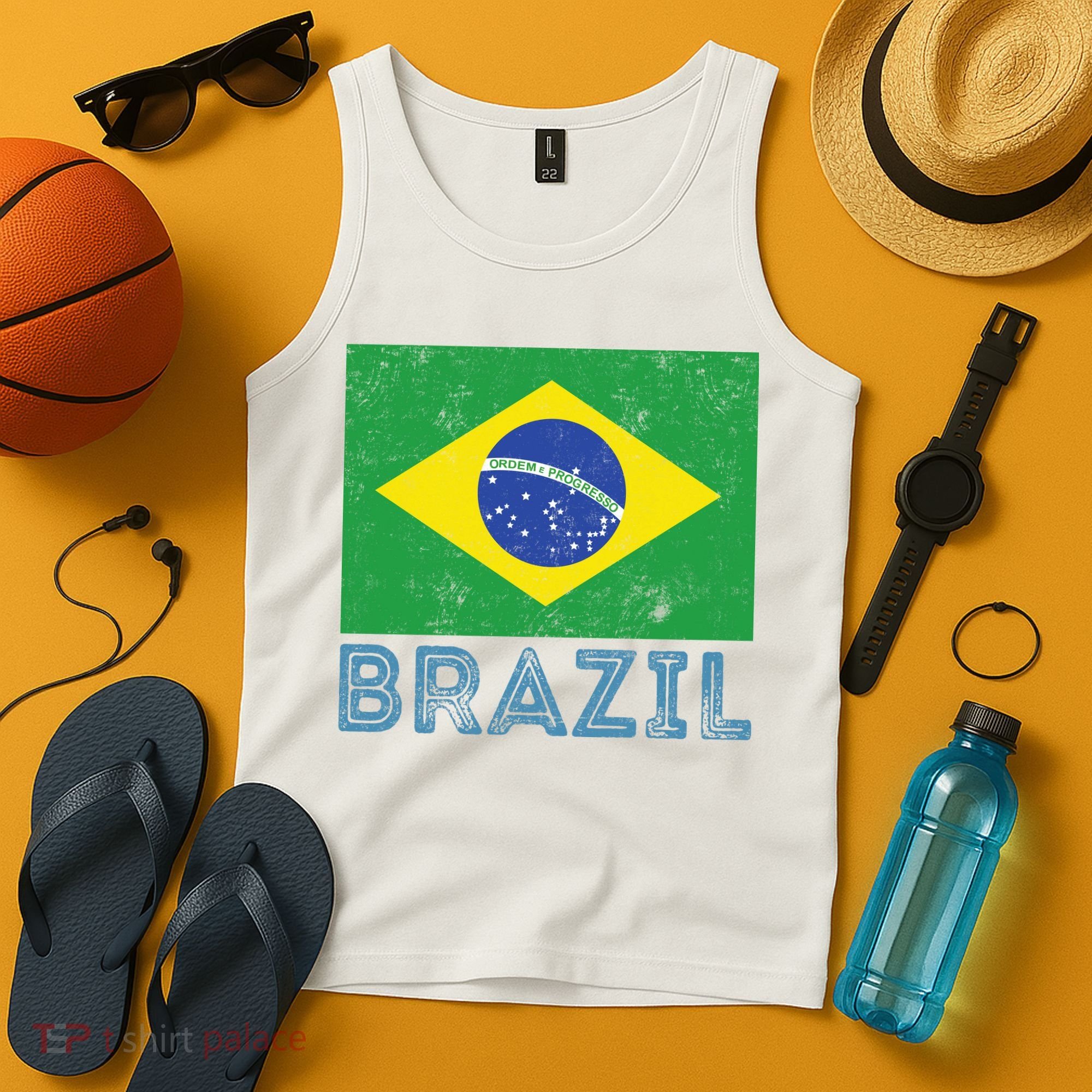 Brazil Flag Pride Graphic Apparel Ordem e Progresso Tank Top