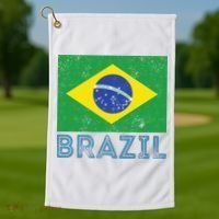 Brazil Flag Pride Graphic Apparel Ordem e Progresso Golf Towel thumb 1