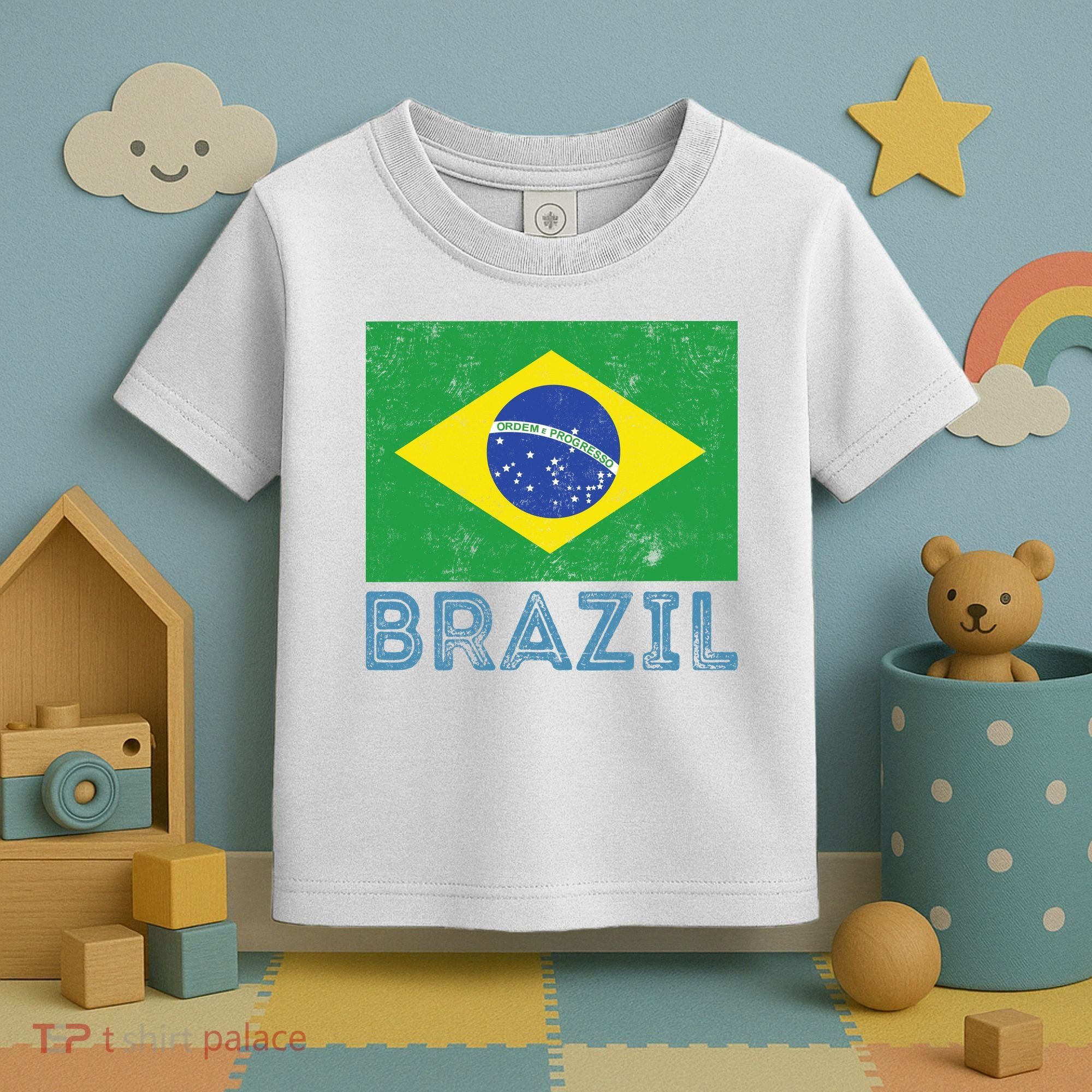 Brazil Flag Pride Graphic Apparel Ordem e Progresso Toddler T-Shirt
