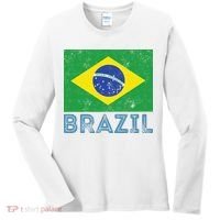 Brazil Flag Pride Graphic Apparel Ordem e Progresso Women's Long Sleeve Shirt thumb 0