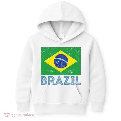 Brazil Flag Pride Graphic Apparel Ordem e Progresso Kids Hoodie