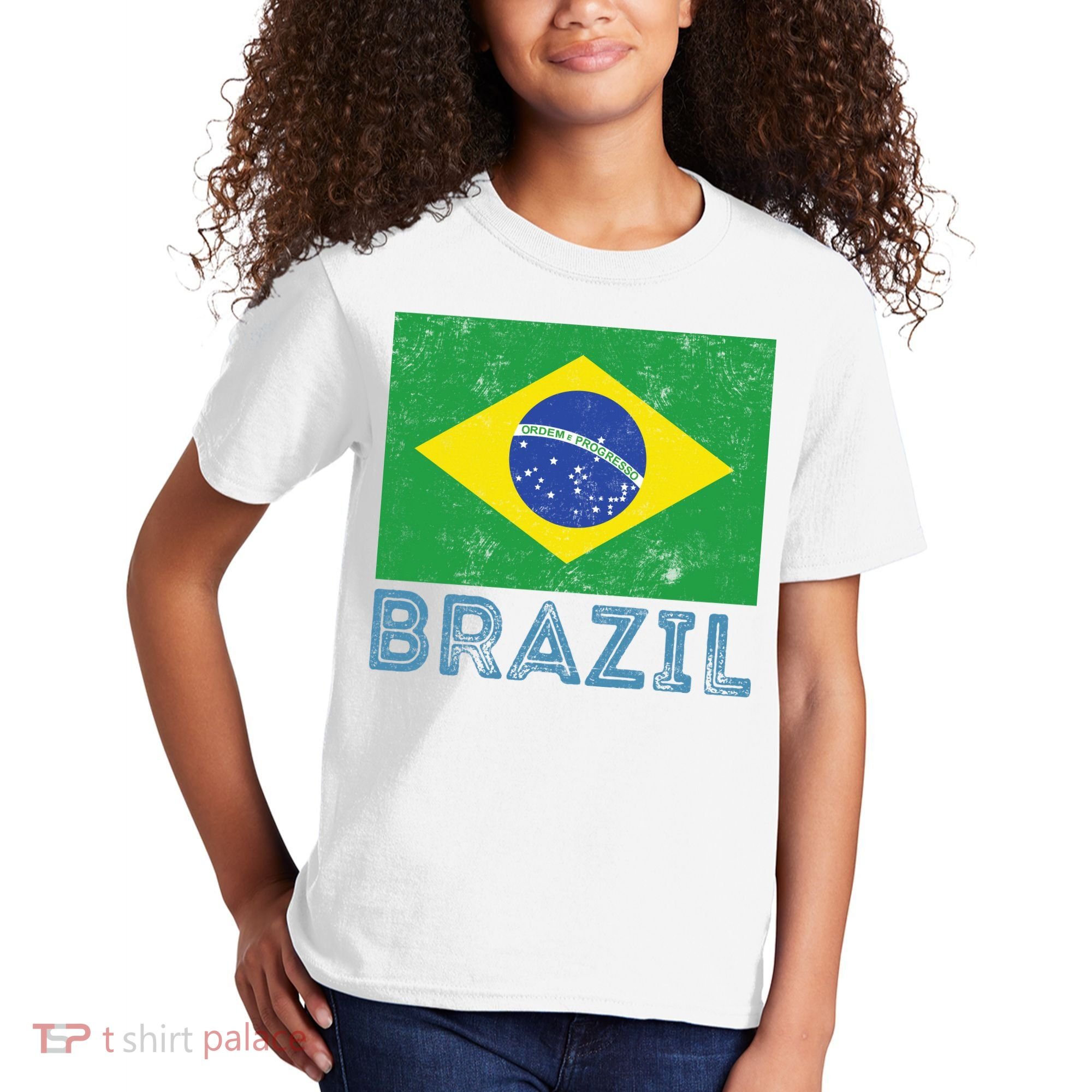 Brazil Flag Pride Graphic Apparel Ordem e Progresso Kids T-Shirt