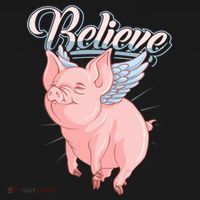 Believe Flying Pig With Wings Animal Motivational Novelty Gift Women's Hoodie thumb 2